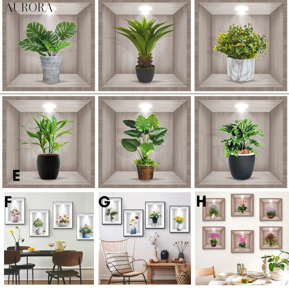 TILLFÄLLIGT 50% RABATT | BotanicaLuxe™ - 3D väggklistermärke med grön växt - Image 6