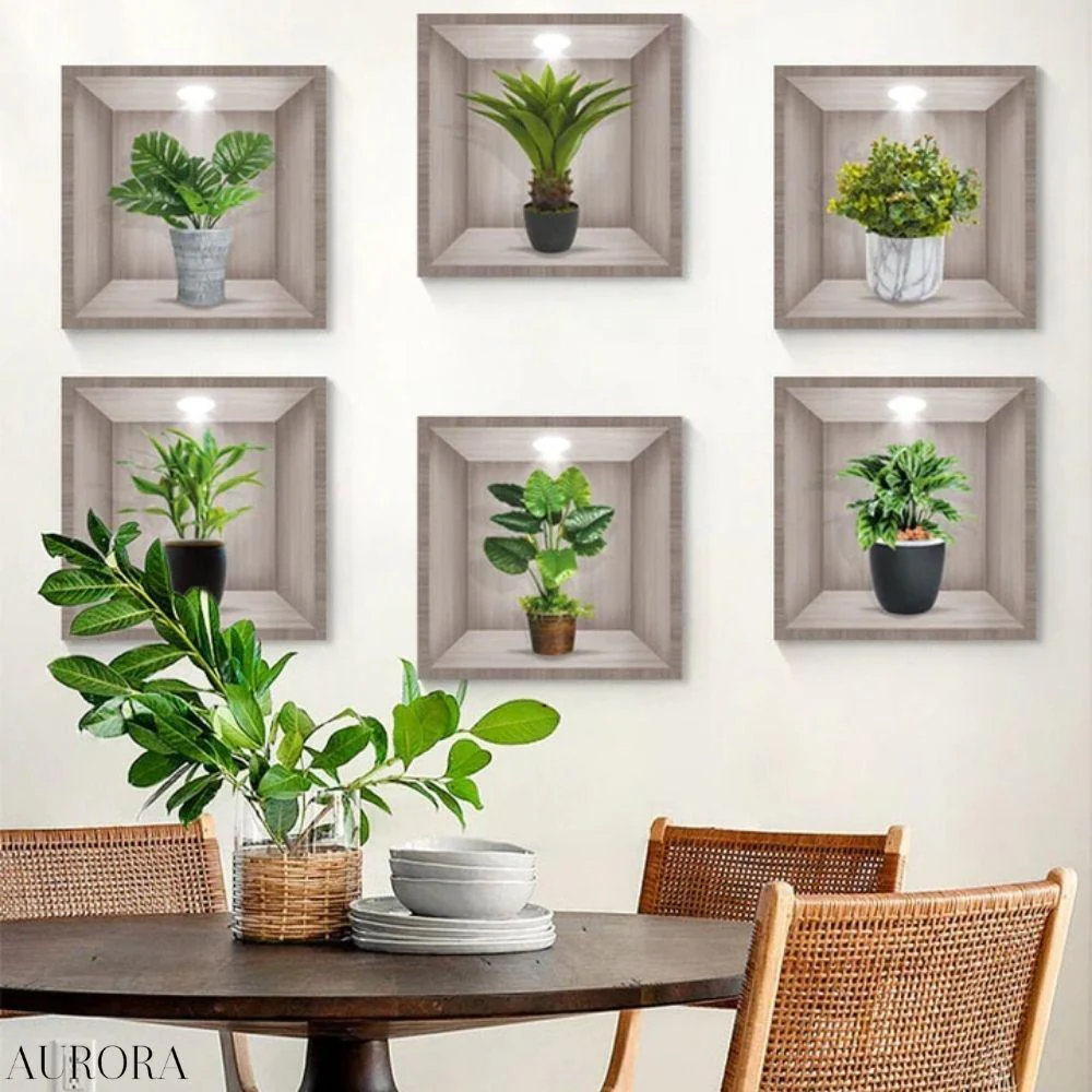 TILLFÄLLIGT 50% RABATT | BotanicaLuxe™ - 3D väggklistermärke med grön växt - Image 7