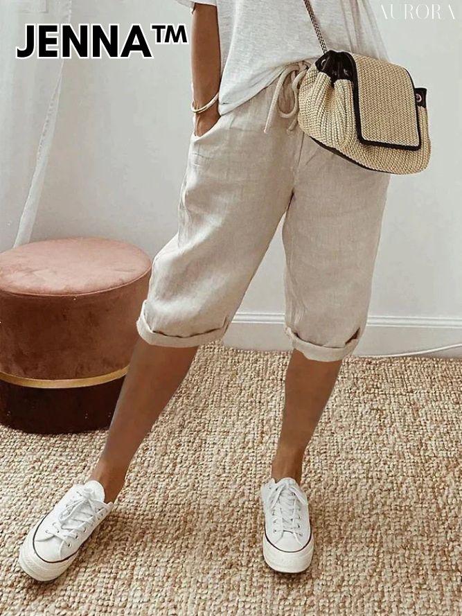 TILLFÄLLIGT 50% RABATT | Jenna™ | Bomull Linne Damshorts