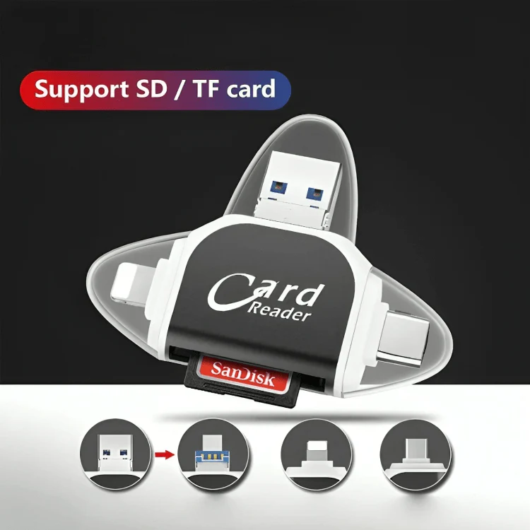 1 + 1 GRATIS IDAG | PowerReader™ | Universell SD-kortläsare med flera anslutningar