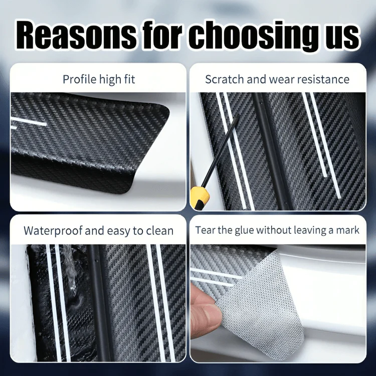 StepGuard™ | Kolfiber bil dörrtröskel skyddsdekal - Image 7
