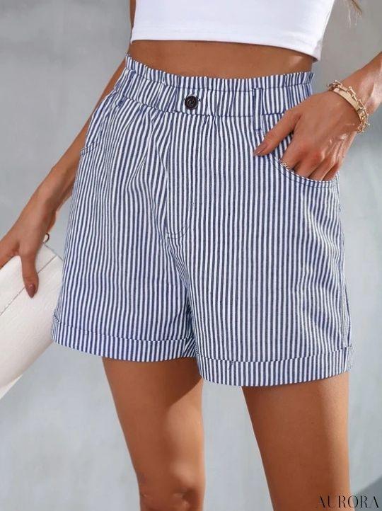 Tanya™ - Lösa, avslappnade randiga shorts - Image 2